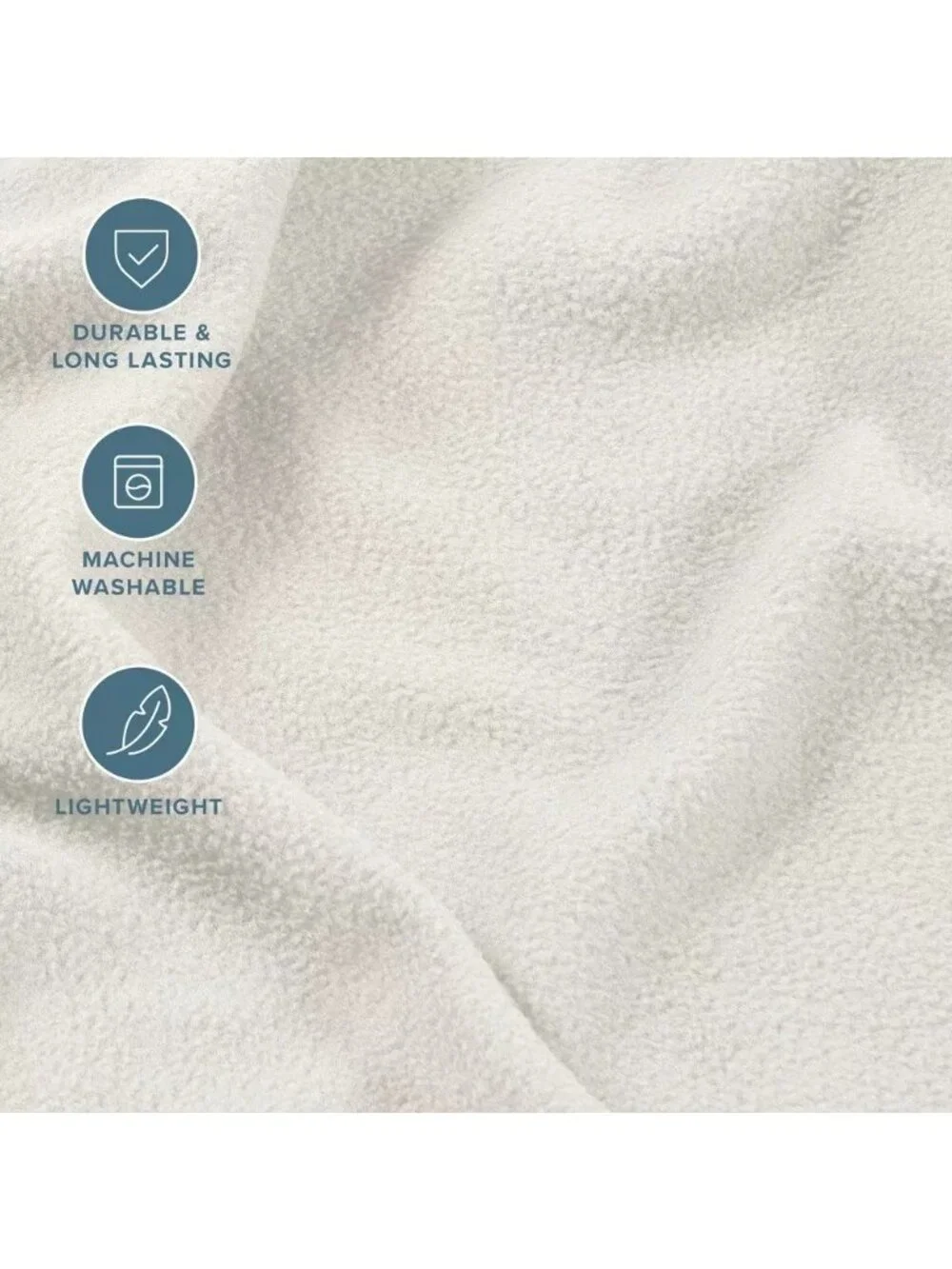 Bare Home King Size Polar Fleece 100% Poly Cream Color 4 Piece Sheet Set NWOT